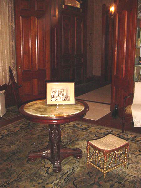 Onyx and Cherry Table in Parlor